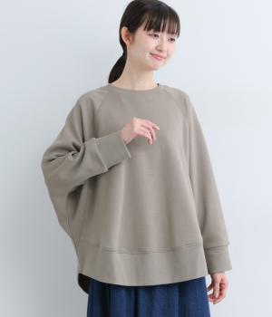 ベロア裏毛リブプルオーバー(グレーベージュ-F)