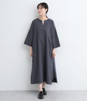 コットンサイドタックかぶりワンピース
