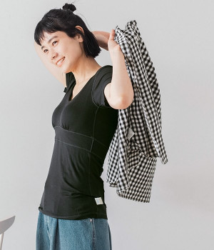 シンプルシリーズ　カップ付き半袖インナー
