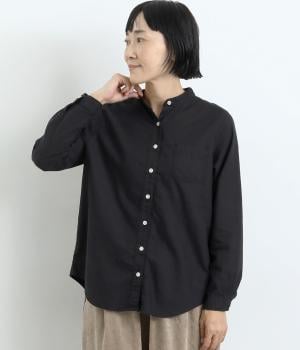 オックススタンドカラーシャツ(クロ-M)