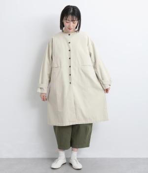 Vネック コットンライトキャンバスコート(アイボリー-F)