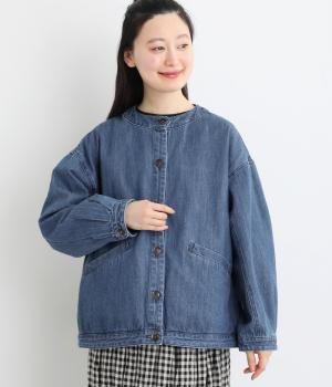 10ozコットン甘織デニム・ヒッコリージャケット(ブルー-F)