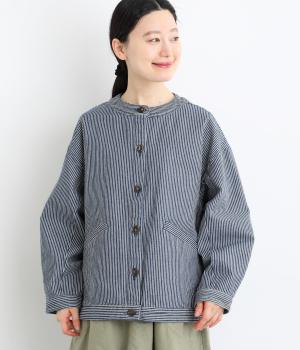 10ozコットン甘織デニム・ヒッコリージャケット(ヒッコリー-F)