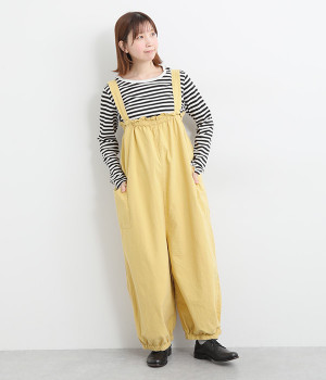 コットンリップストップ日本製品染めサロペット