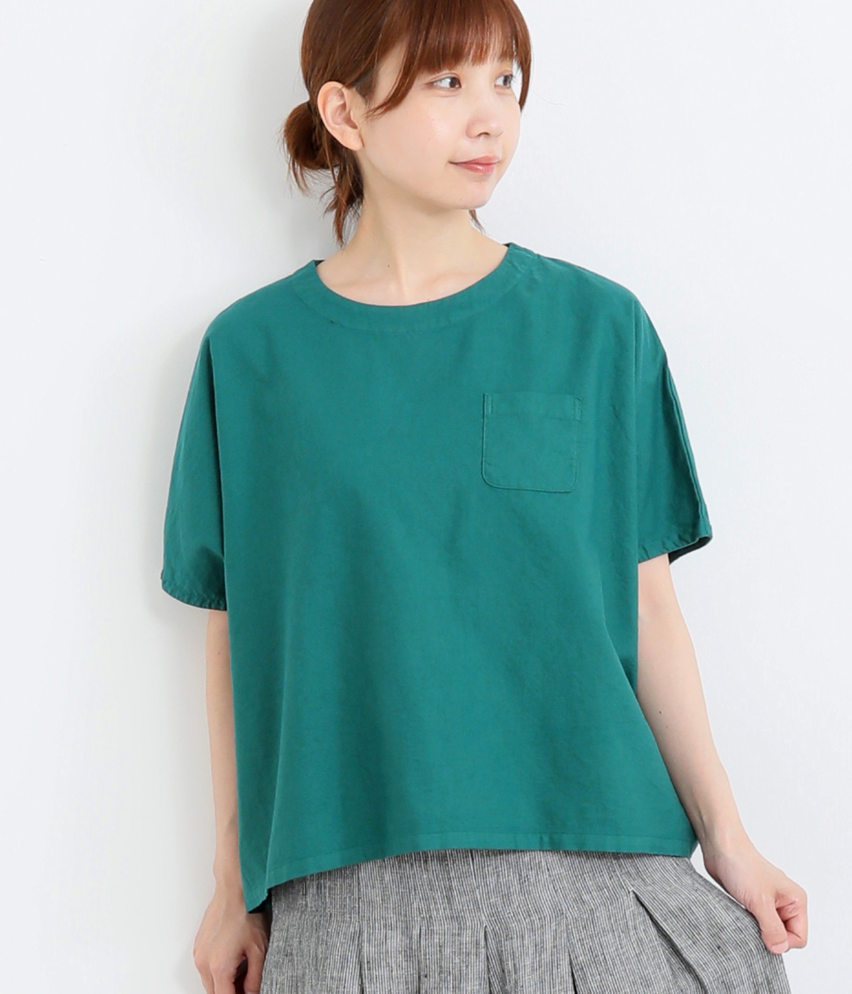 オックス日本製品染めドルマンワイドプルオーバー(ダークグリーン-ONESIZE)