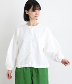 オックス日本製品染2way9分袖ブラウス(シロ-F)