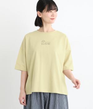 18空紡糸天竺6分袖Tシャツ(クリームベージュ-F)