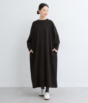 【tukuroi by SUN VALLEY】コットンスムースシルケット9分袖ワンピース