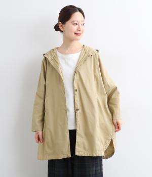 コットン綾織日本製品染　ドルマンワイドフードジャケット