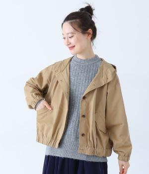 TCナイロンピーチ起毛　フードジャケット