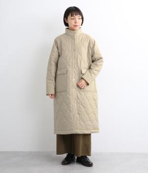 コットンローン中わたキルティングロングコート