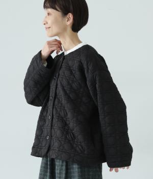 カットソー中わたキルティングジャケット(クロ-F)