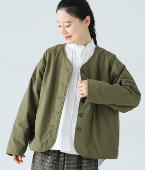 【tukuroi by SUN VALLEY】コットン馬布ピーチ起毛×裏フリースリバーシブルジャケット(カーキ-F)