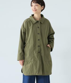 【tukuroi by SUN VALLEY】コットン馬布ピーチ起毛×裏フリースコート(カーキ-F)