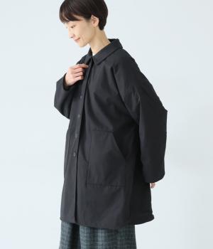 【tukuroi by SUN VALLEY】コットン馬布ピーチ起毛×裏フリースコート(クロ-F)