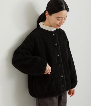 リブレスコール中わたキルティング長袖ジャケット(クロ-F)