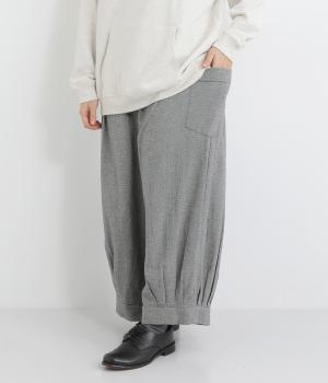 コットン平織×綾織二十織　ワイドパンツ