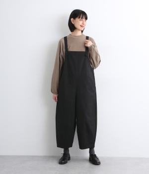 コットンドビークロス　サロペットパンツ(クロ-F)