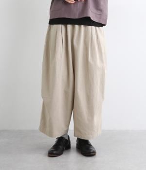 コットンリネン平織　コクーンパンツ