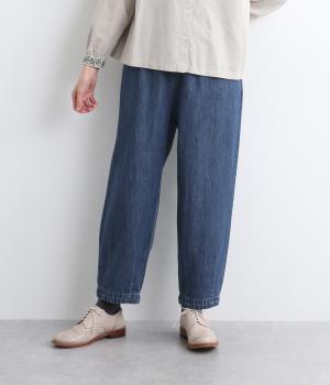 コットン甘織デニム　テーパードパンツ