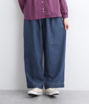コットン甘織デニム　ワイドパンツ