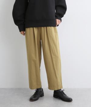 コットン綾織テーパードパンツ