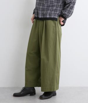 コットン綾織ワイドパンツ