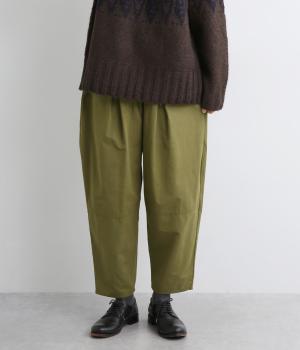 【tukuroi by SUN VALLEY】コットンナイロングログランピーチ起毛コクーンパンツ(カーキ-F)