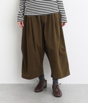 ソフトコットン綾織ピーチ起毛コクーンパンツ(ブラウンケーキ-F)