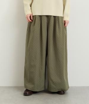 ポリエステルツイルドットプリントパンツ