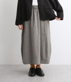 コットンリネン平織　サイドポケットスカート