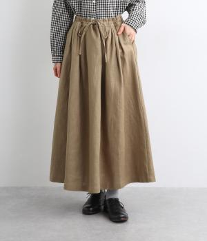 【tukuroi by SUN VALLEY】リネンコットンツイル　ギャザースカート