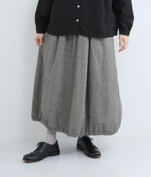 コットンリネン平織起毛スカート