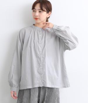 コットンローン日本製品染　ダブルボタンブラウス