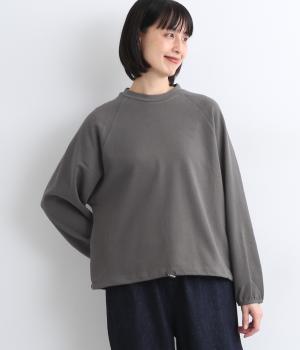 コットン変わり編みリブ裏毛　ラグランワイドプルオーバー