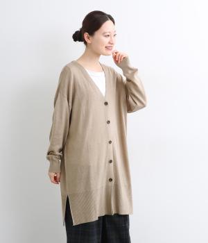 四者混ハイゲージ　ロングカーディガン