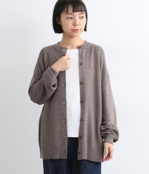 アクリルコットンガーダー編み　ニットカーディガン