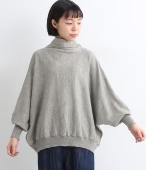 【tukuroi by SUN VALLEY】リネンウール混　 ドルマンハイネックニットプルオーバー