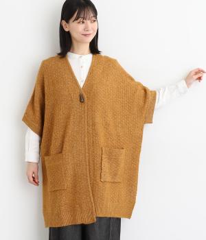 【tukuroi by SUN VALLEY】ウール混ミドルゲージ　ニットロングカーディガン(キャメルブラウン-F)