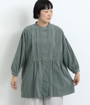 コットンコーデュロイ日本製品染　タックブラウス