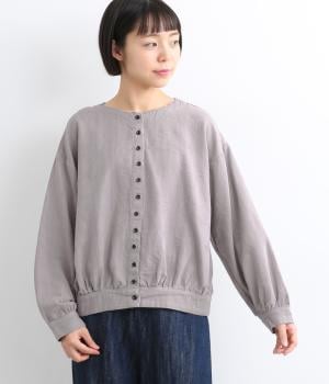 【tukuroi by SUN VALLEY】コットンジャカード日本製品染　2wayブラウス