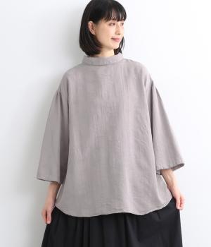 【tukuroi by SUN VALLEY】コットンジャカード日本製品染　モックネックチュニック