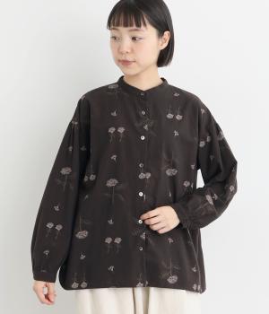 コットン平織起毛 総柄刺繍ブラウス(スミクロ-F)