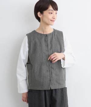 ウールライク2wayベスト(グレー-F)