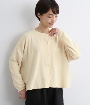 ストレッチスムース起毛カーディガン(オフシロ-F)