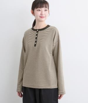 ストレッチスムース起毛ボーダー・無地Ｔシャツ