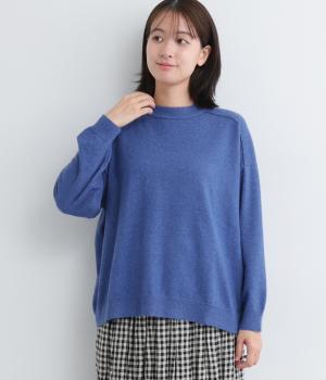 リサイクルポリエステルナイロン天竺ニットプルオーバー(ラピスブルー-F)