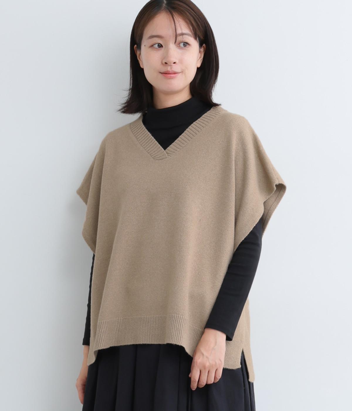 リサイクルポリエステルナイロン天竺ニットポンチョベスト（SUN VALLEY