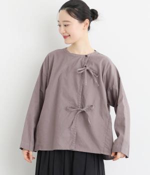 【tukuroi by SUN VALLEY】コットンリネン平織日本製品染ブラウス