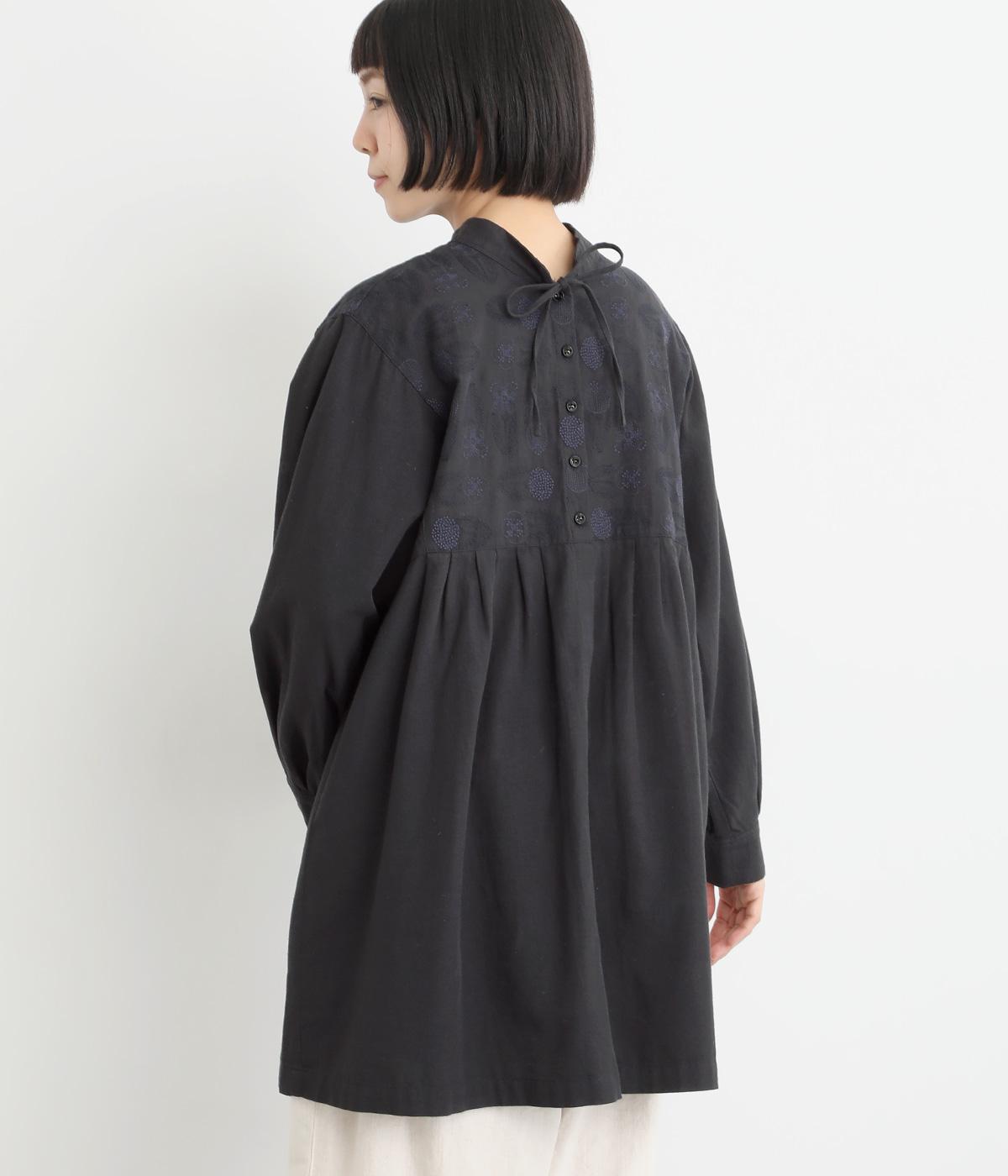 新品タグ付⭐︎ パールボタン前後リネンチュニック tukuroi by SUN VALLEY】コットンリネンツイルボタニカル刺繍前後2way